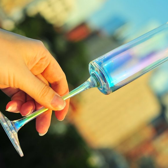 1 Glassware Tall Narrow Unicorn Coat Clear Cocktail Glass - Picture 1 of 7